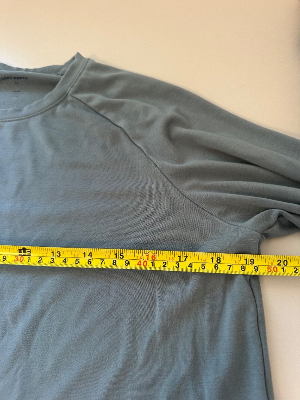 Cozy Earth Brushed Bamboo Pullover Crew in Dawn Blue | Size Medium - Picture 6 of 8